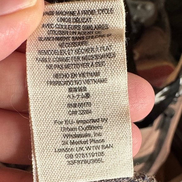 We The Free Navy & Brown Linen Cotton Blend Striped Tunic Sz XS/Small Oversized - Picture 4 of 9